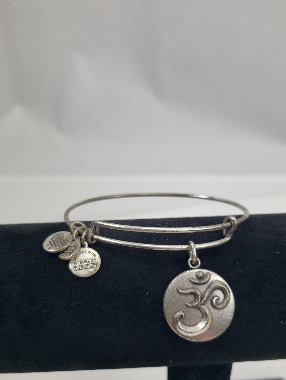 Alex and Ani Silver Om Charm Bangle Bracelet